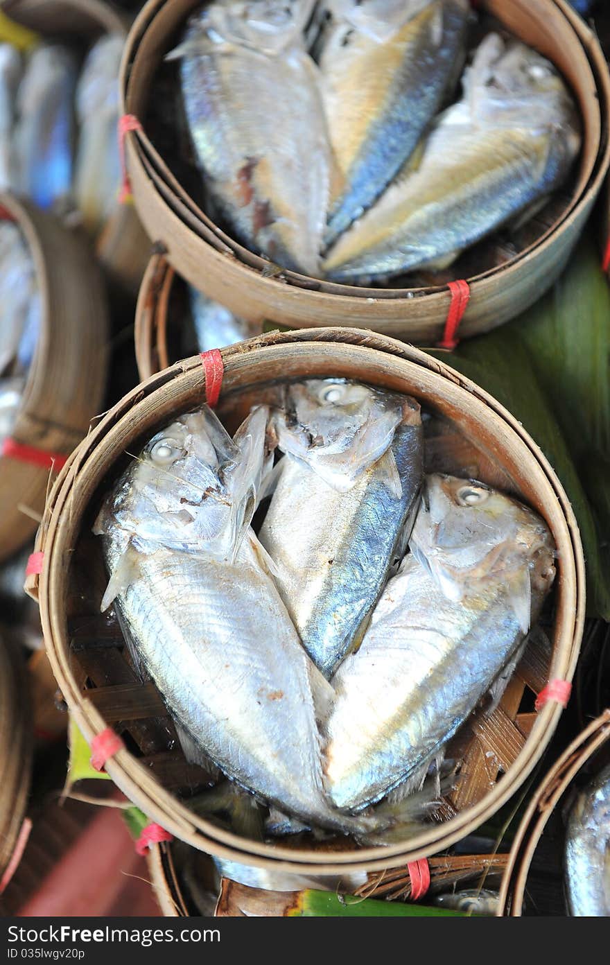 Fish and seafood in thai market