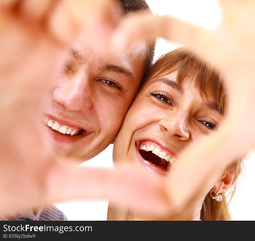 Portrait of attractive girl and her boyfriend