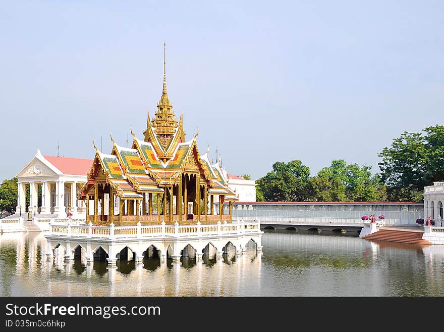 Thai Pavilion in Bangpain Palace, a famous tourist attraction of Thailand.