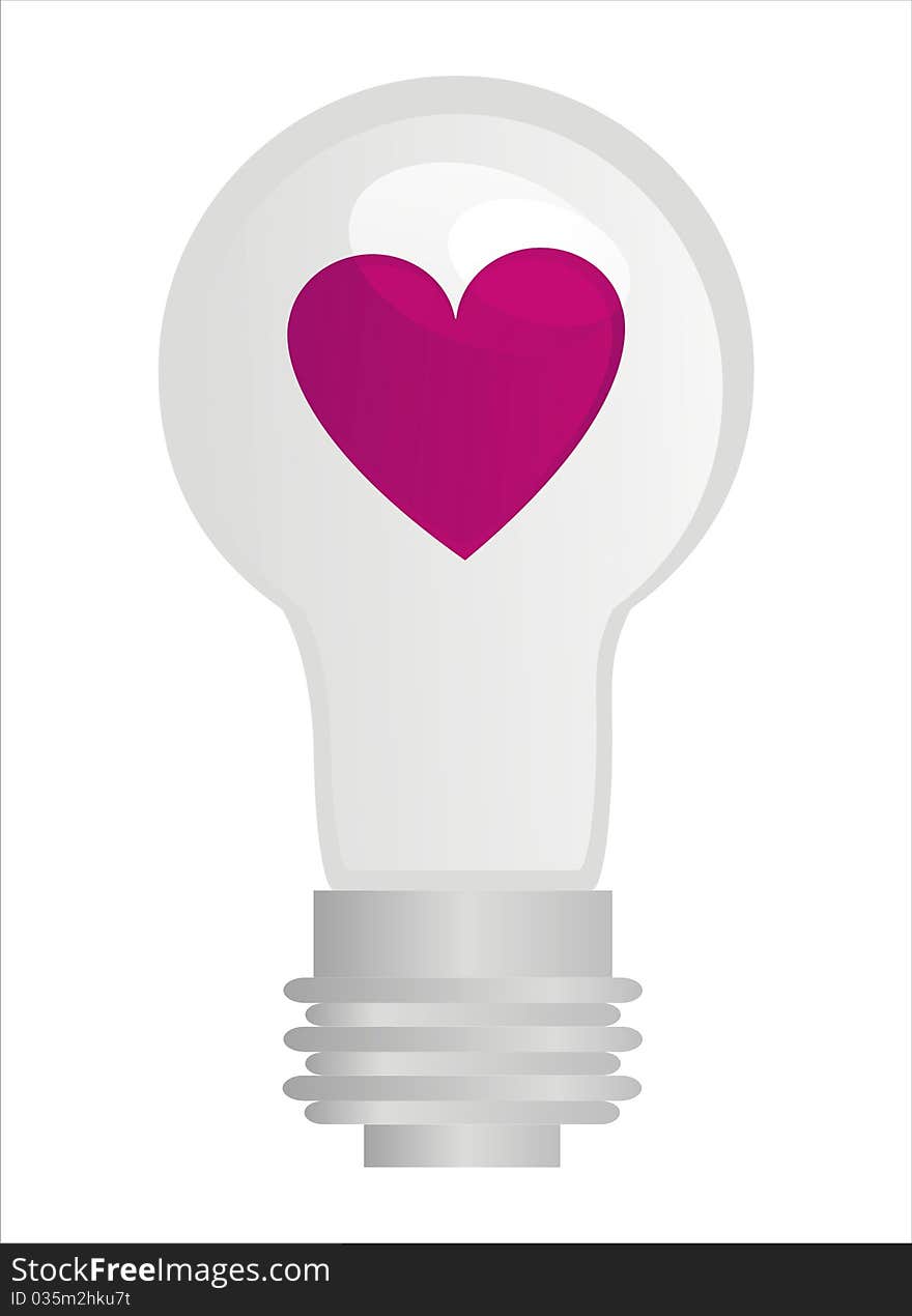 Lamp with pink heart