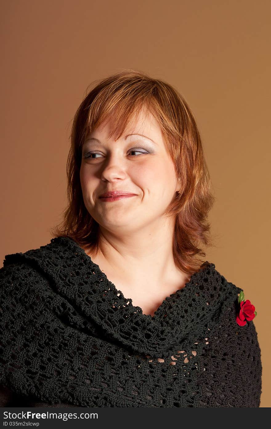 Charming  woman in a studio