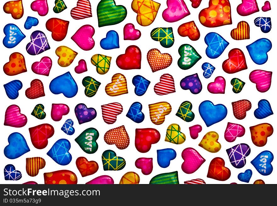 Colorful Heart Shape Isolated On White Background