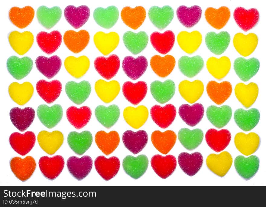 Heart Shape Colorful Jelly Coated With Sugar