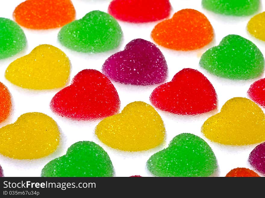 Heart Shape Colorful Jelly Coated With Sugar