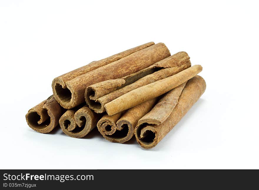 Cinnamon Sticks Isolated on White