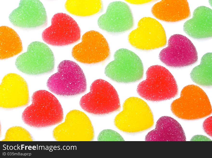 Heart Shape Colorful Jelly Coated With Sugar