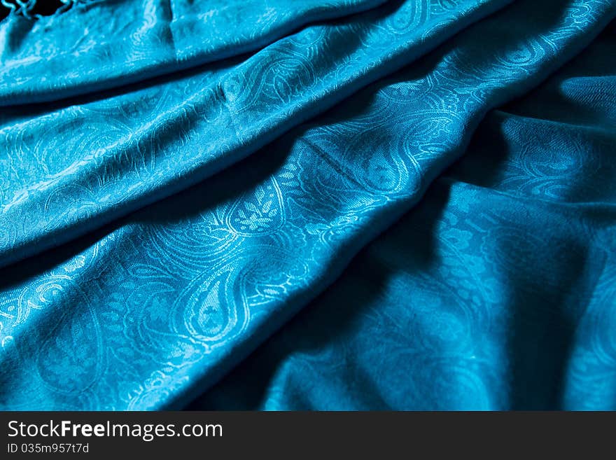 Folds Of Blue Cashmere Cloth