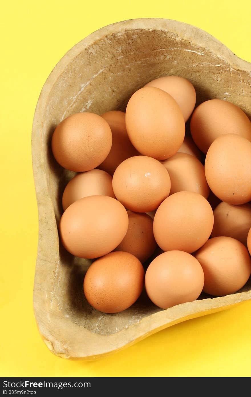 Closeup eggs　on　a　Yellow　background