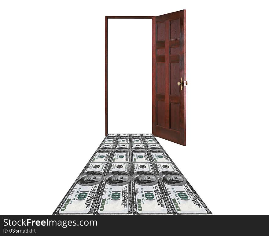 A lot of money leading to the door