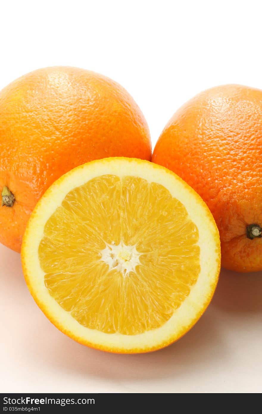 Close up of orange with white background