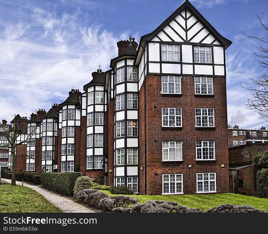 Tudor Houses near Golders Green in London