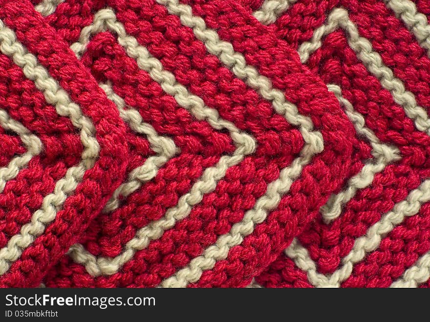 Red Knitted Background