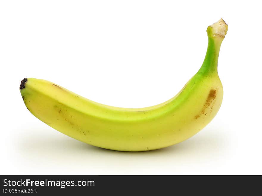 Yellow banana on white background