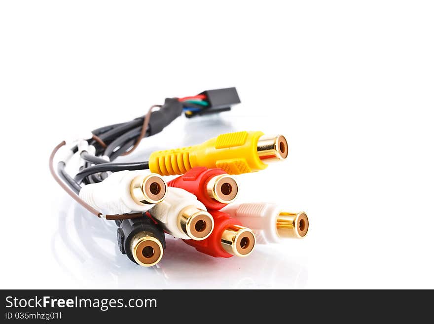 Audio Video Cable isolated on a white background