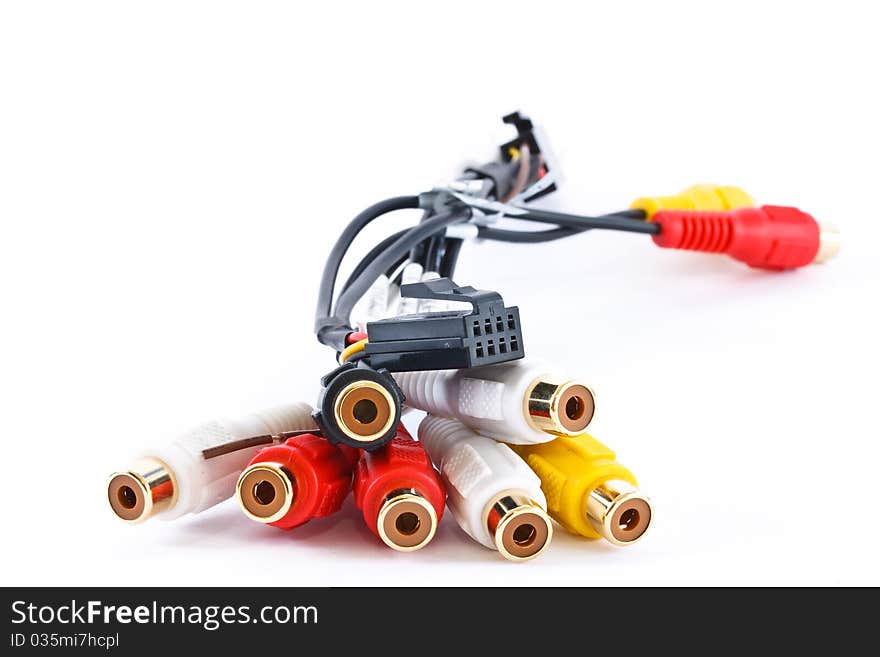 Audio Video Cable isolated on a white background