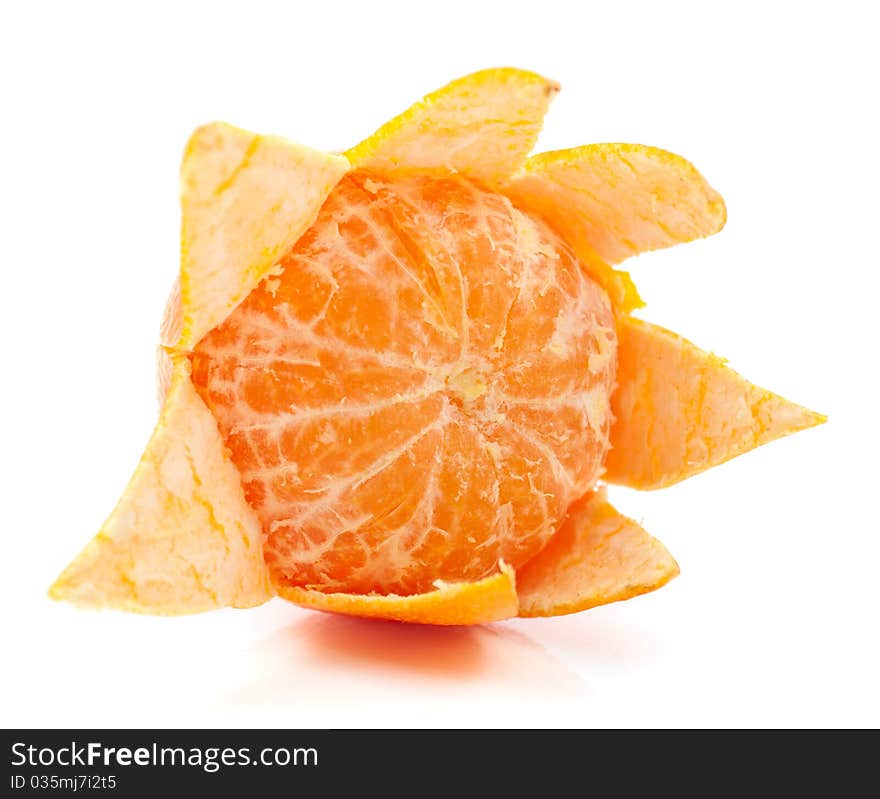 Tangerine on a white background