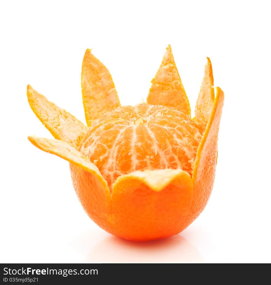 Tangerine on a white background