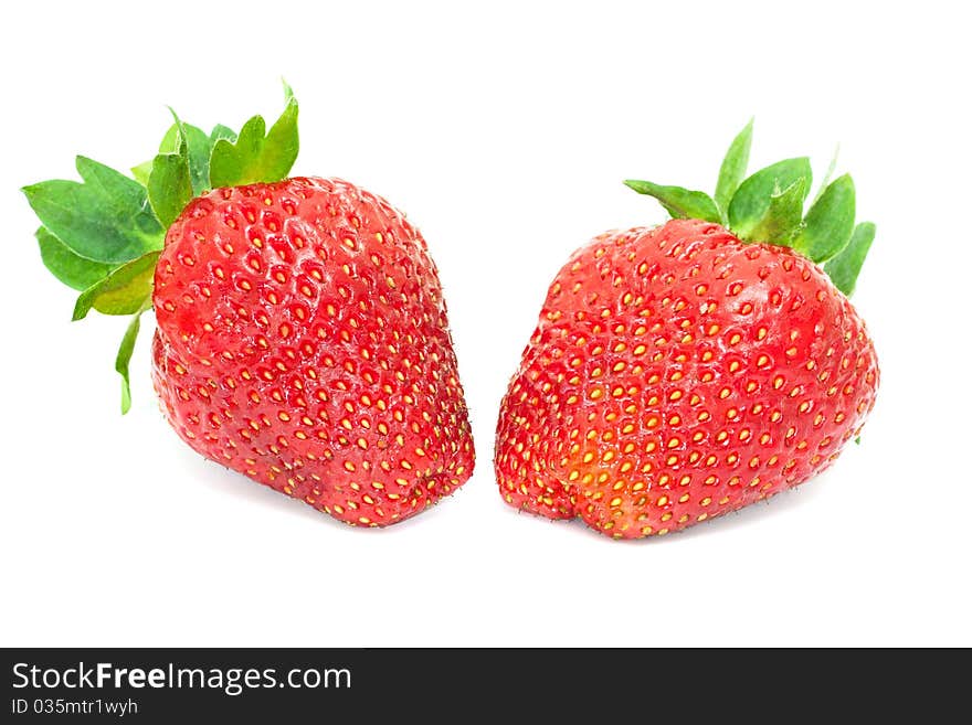 Fresh red strawberry isolated on white