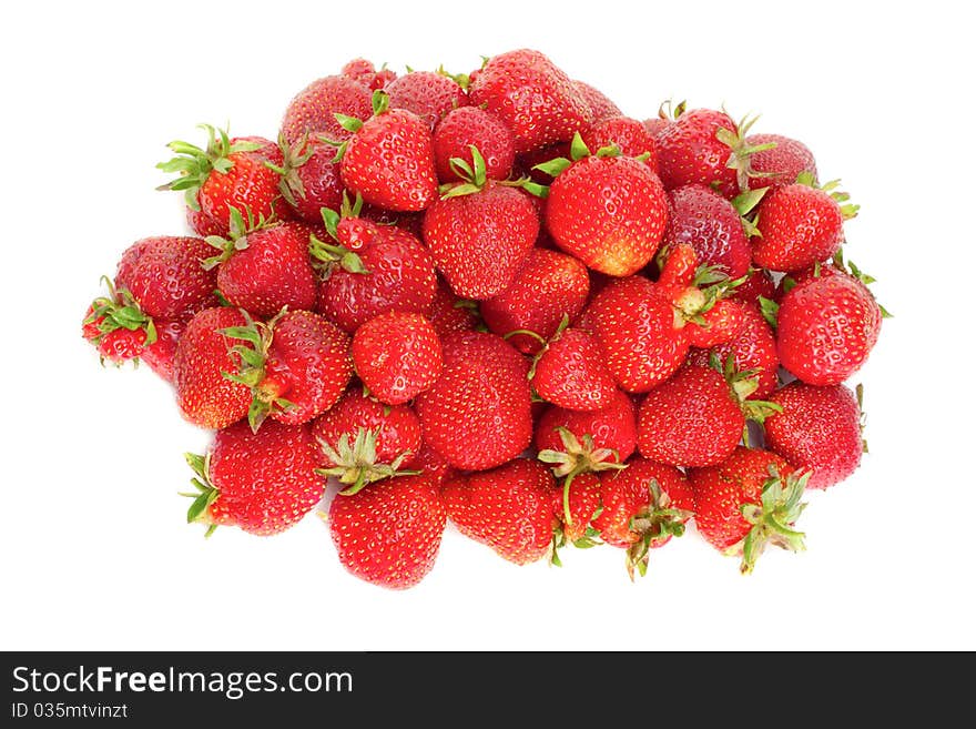 Fresh red strawberry isolated on white