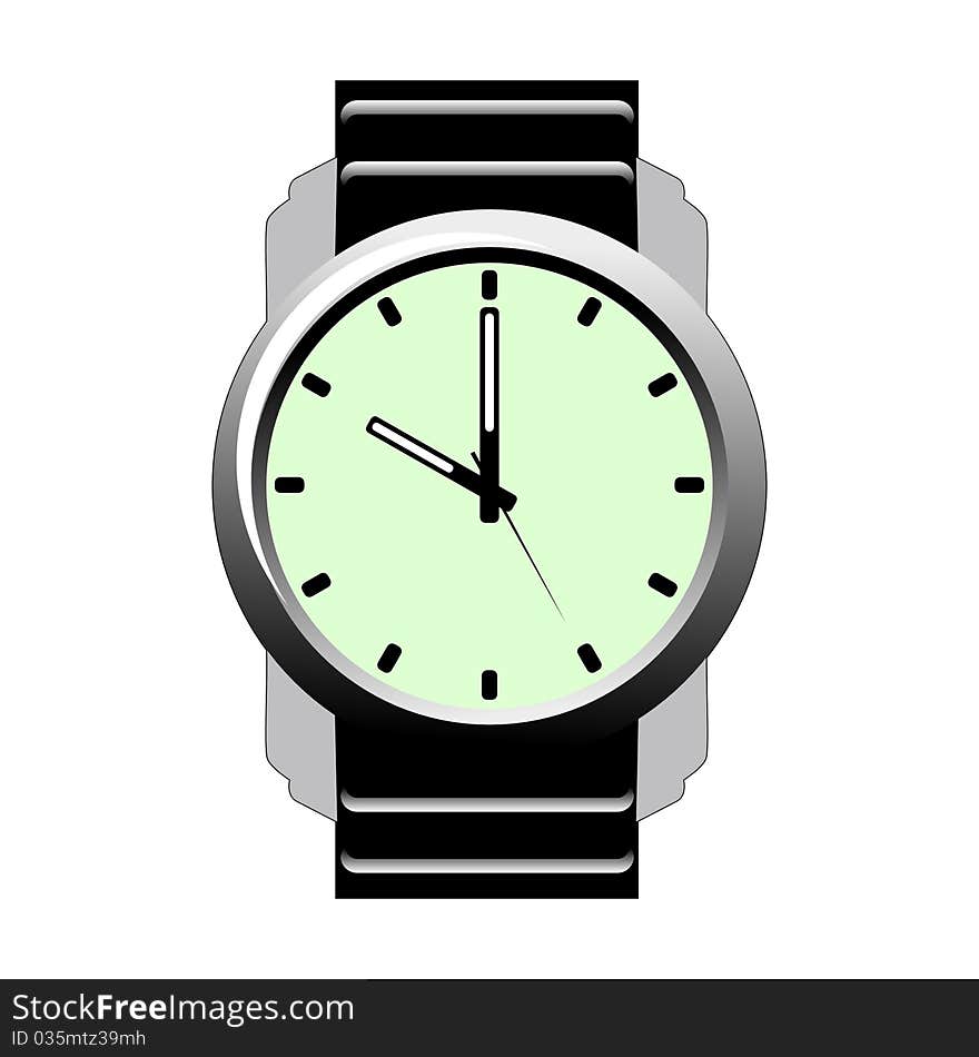 Colored vector illustration of wristwatch