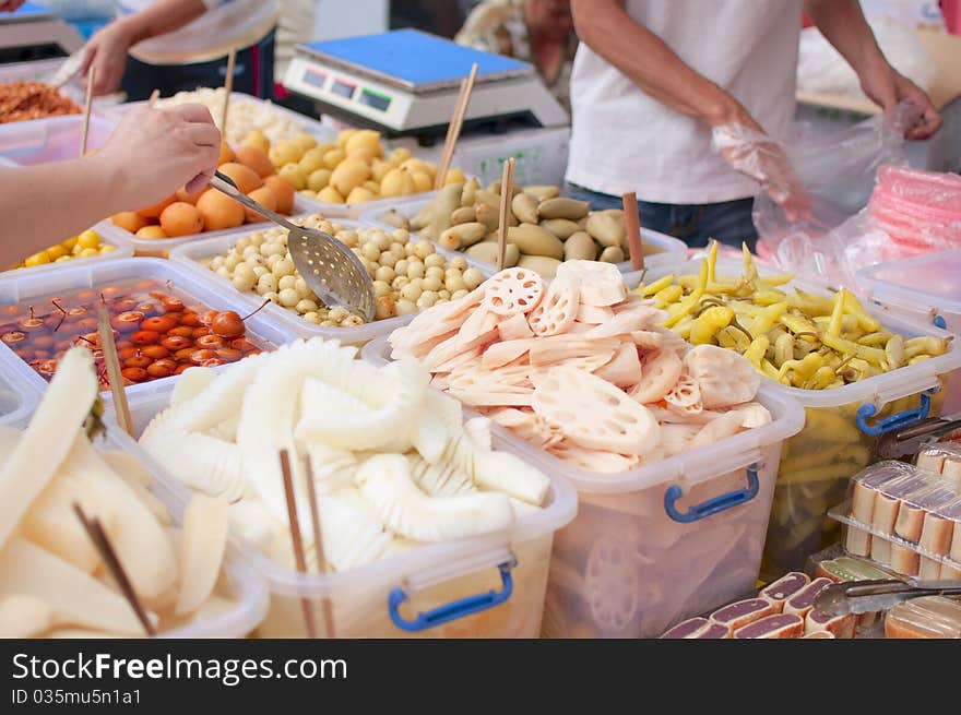 Chinese food , fruit vegetables businessman