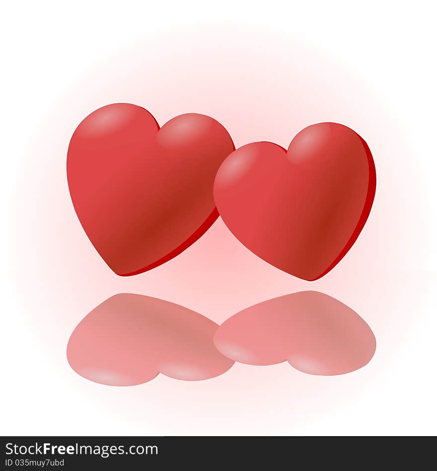 2 red heart  clipart