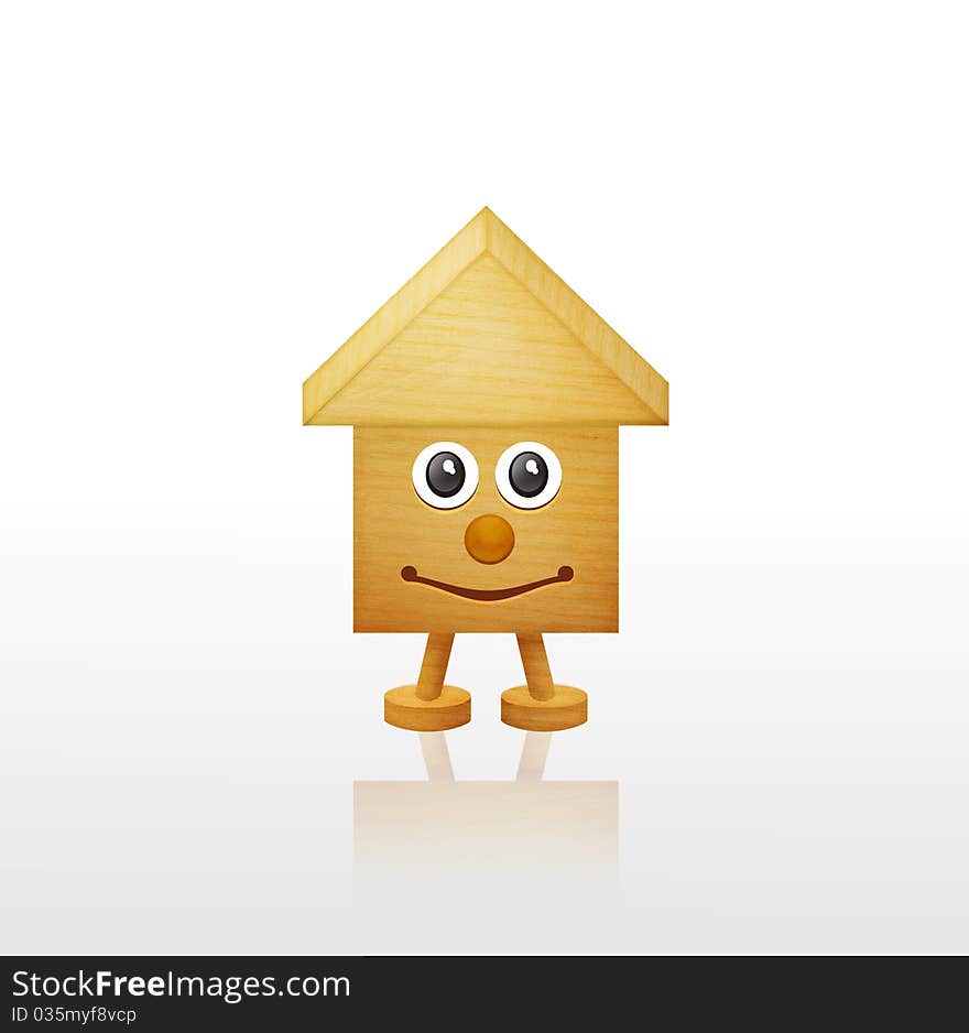 Simple funny woodden cartoon house. Simple funny woodden cartoon house