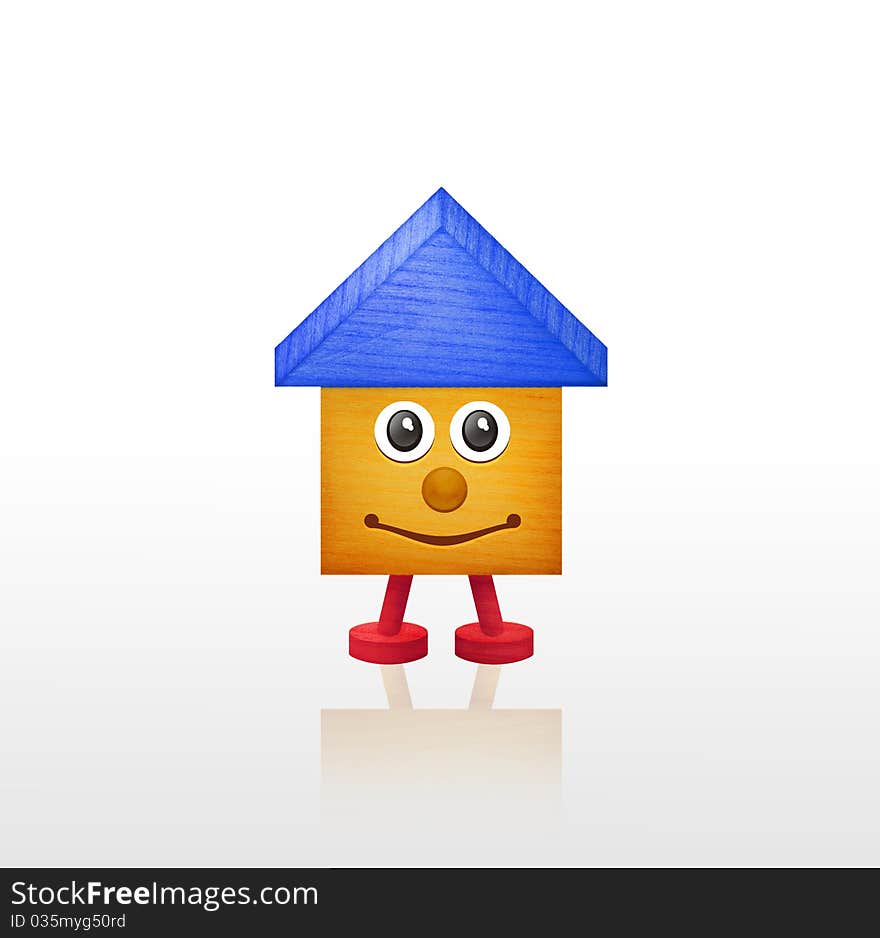 Simple funny woodden cartoon house. Simple funny woodden cartoon house