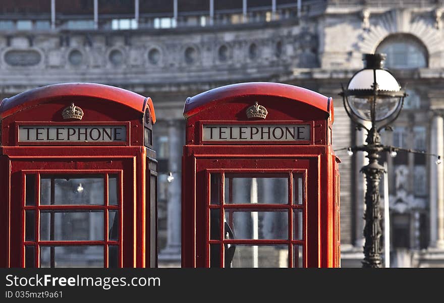 Red telephone boxes