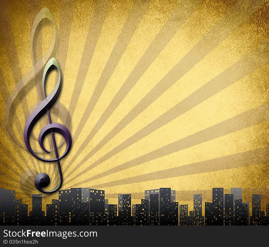 Musical key abstract background in retro. Musical key abstract background in retro