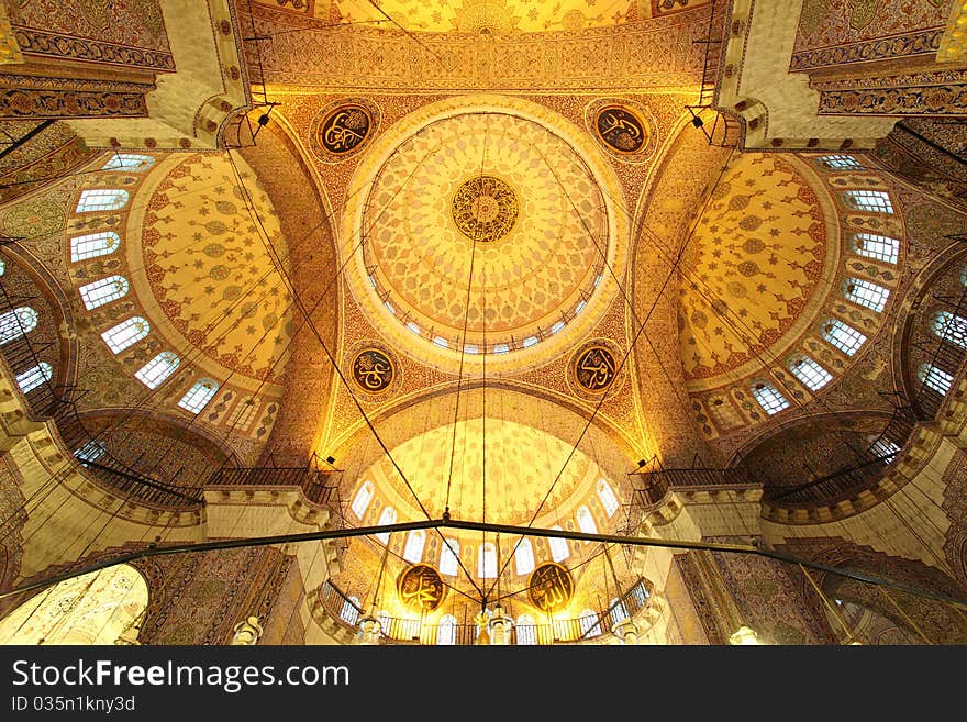 Golden mosque - interior ( Yeni Camii ) - Istanbul