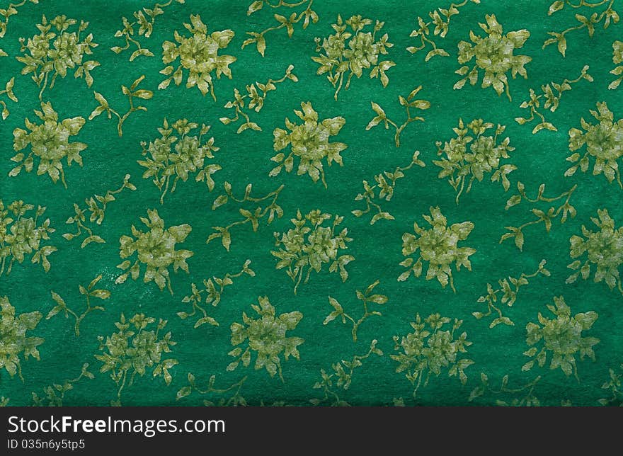 Painted in watercolor texture with the green flowers. Painted in watercolor texture with the green flowers.