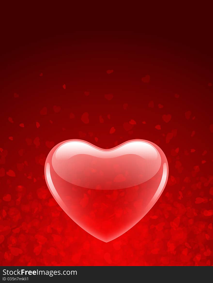 Transparent red heart