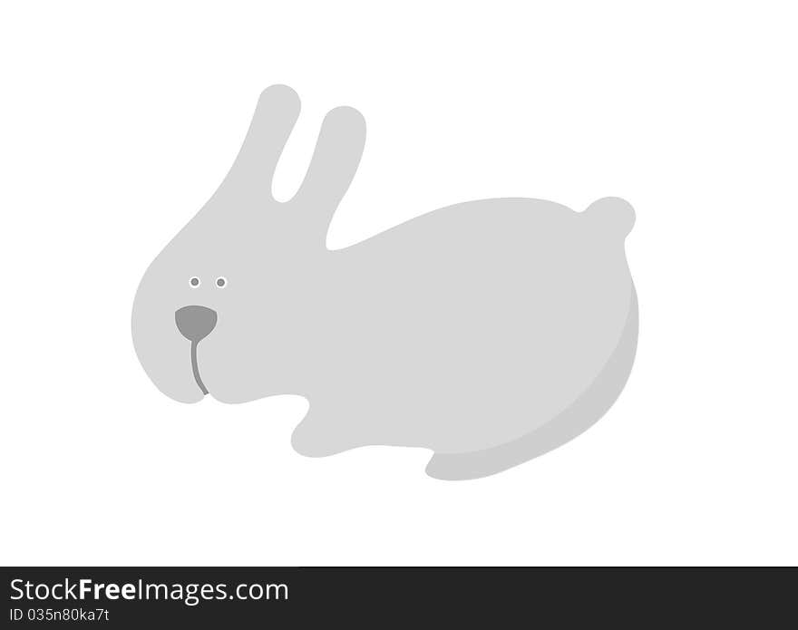 Vector illustration: silhouette of running rabbit