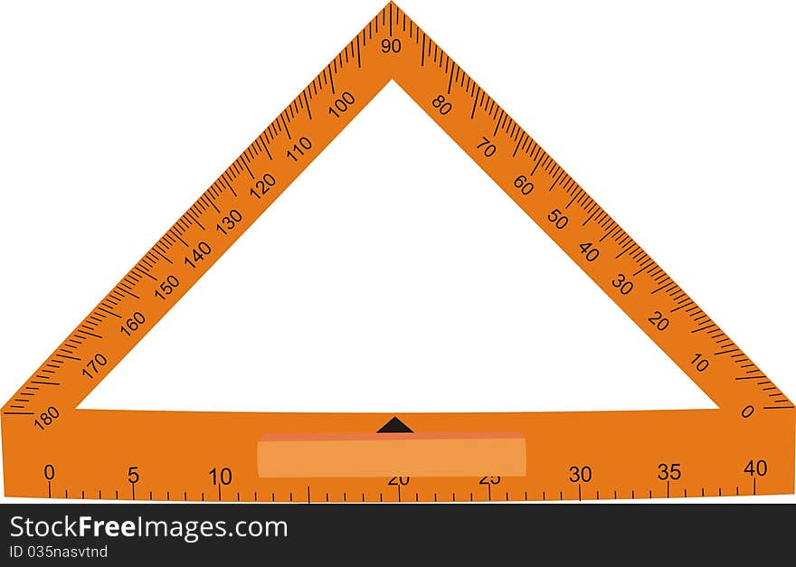 A triangular ruler. Measurement of distances