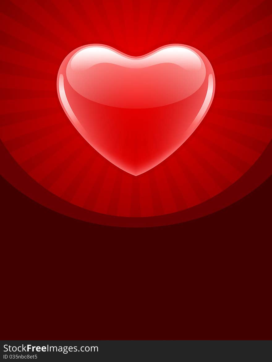 Red glossy heart