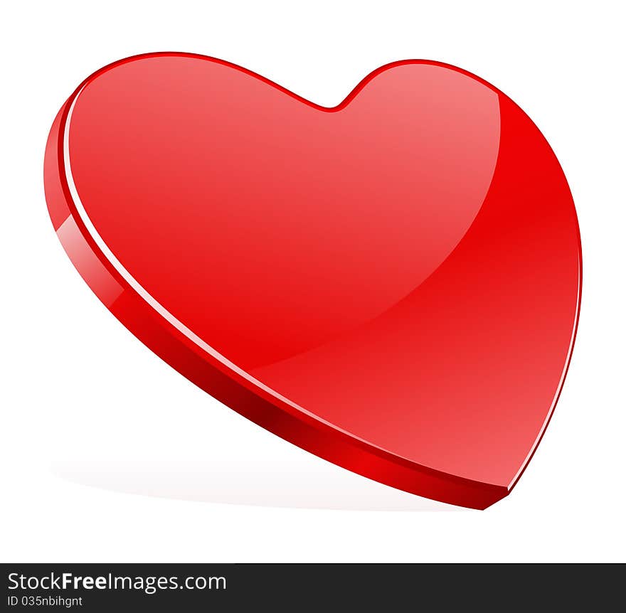 Red shiny heart shape