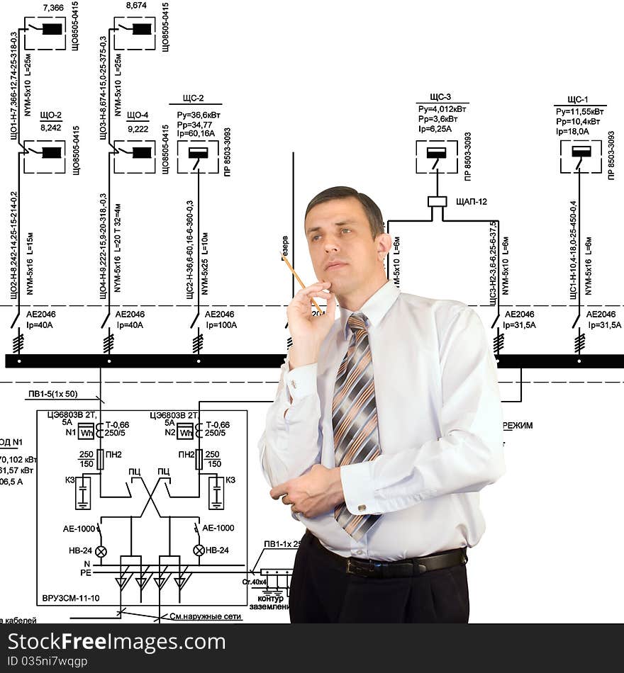 The engineer reflects on the further plans in work on the new project. The engineer reflects on the further plans in work on the new project