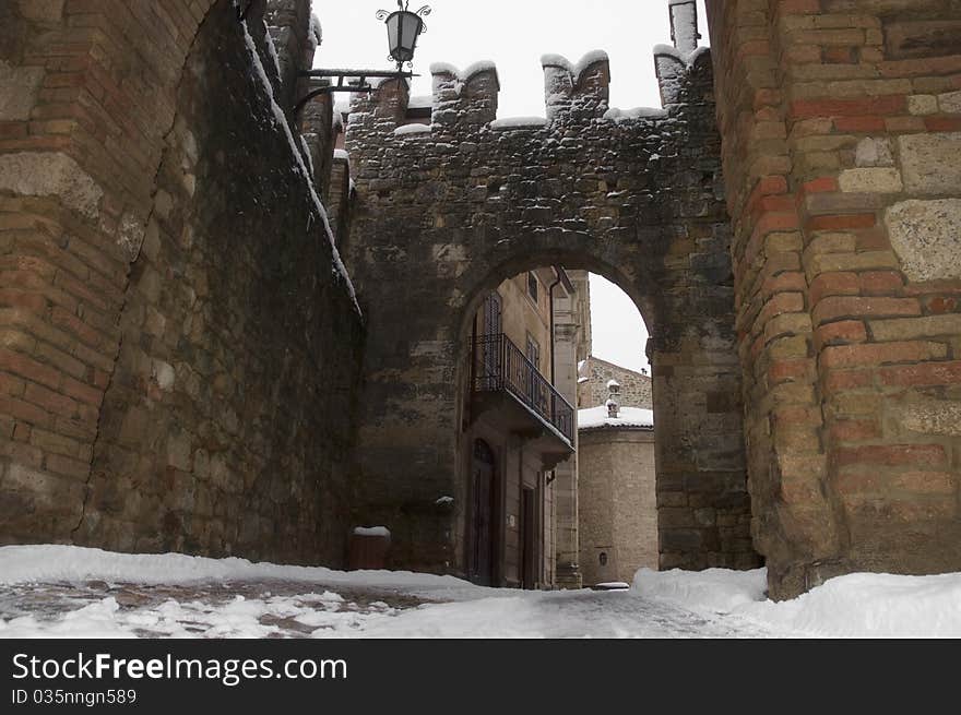 Entrance of an old fortified town. Entrance of an old fortified town