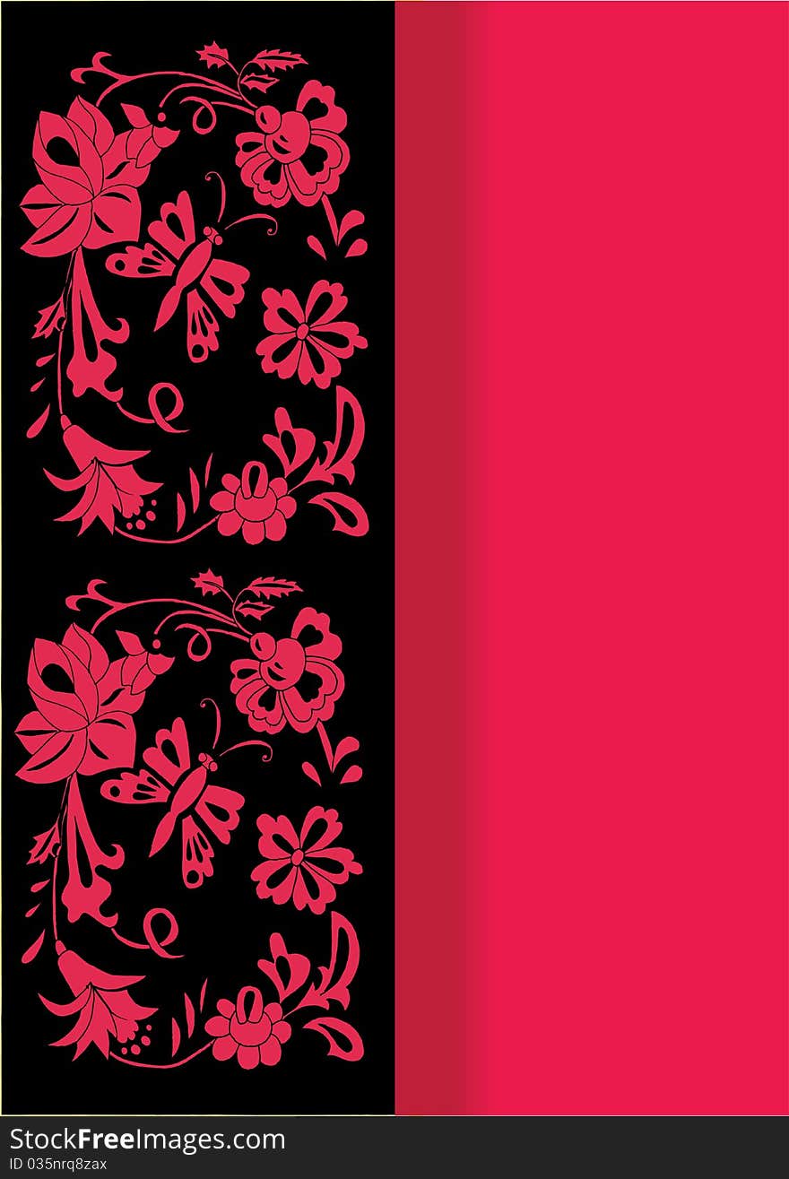 Red Flower Invitation Card