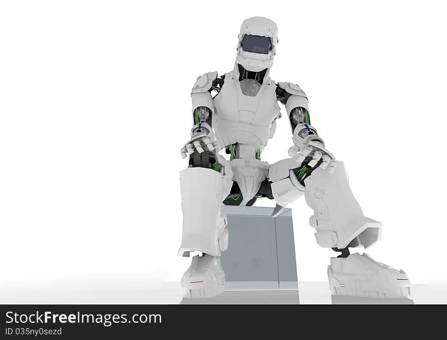 The figure of the robot on a white background