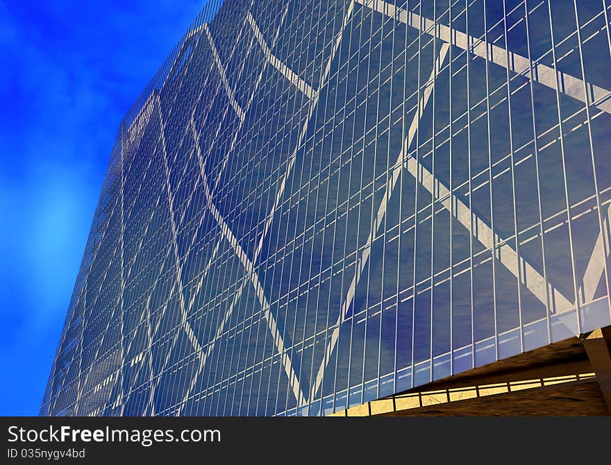 Modern building on a background sky