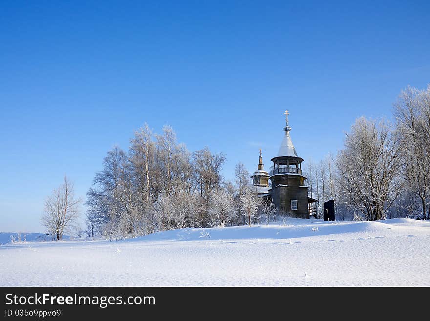 The Church in the snow.