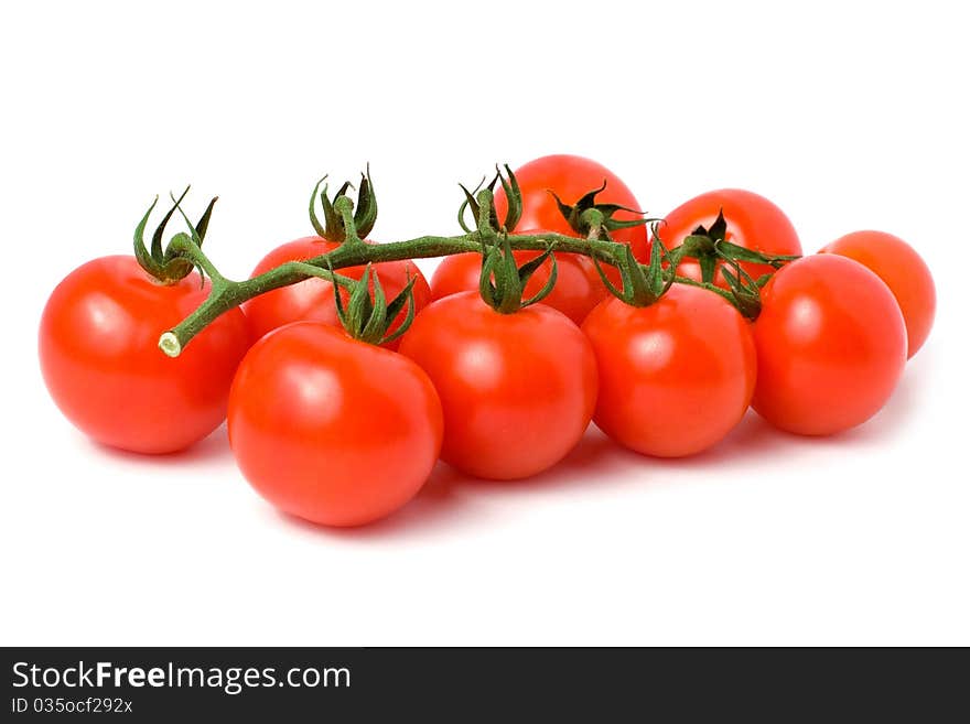 Cherry tomatoes isolated on white