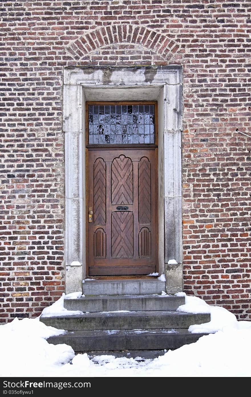 Door of an old church in Kamp-Lintfort Germany