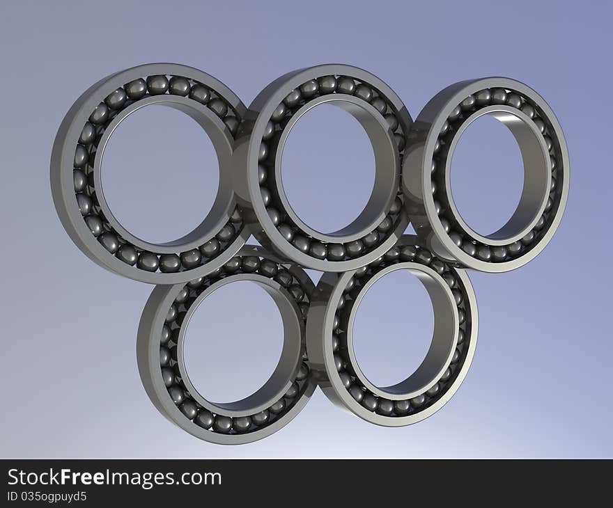 Five bearings in a row