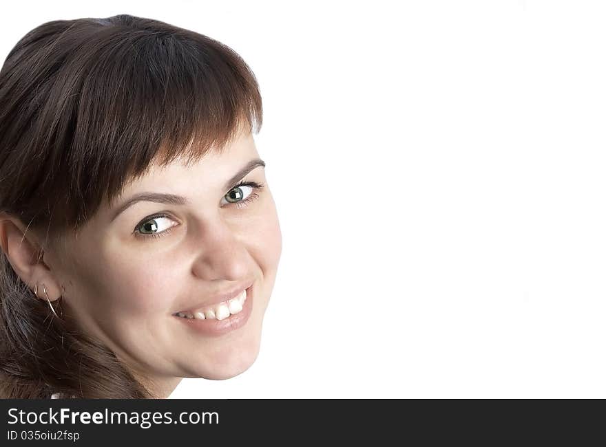 Portrait of the girl on a white background. Portrait of the girl on a white background