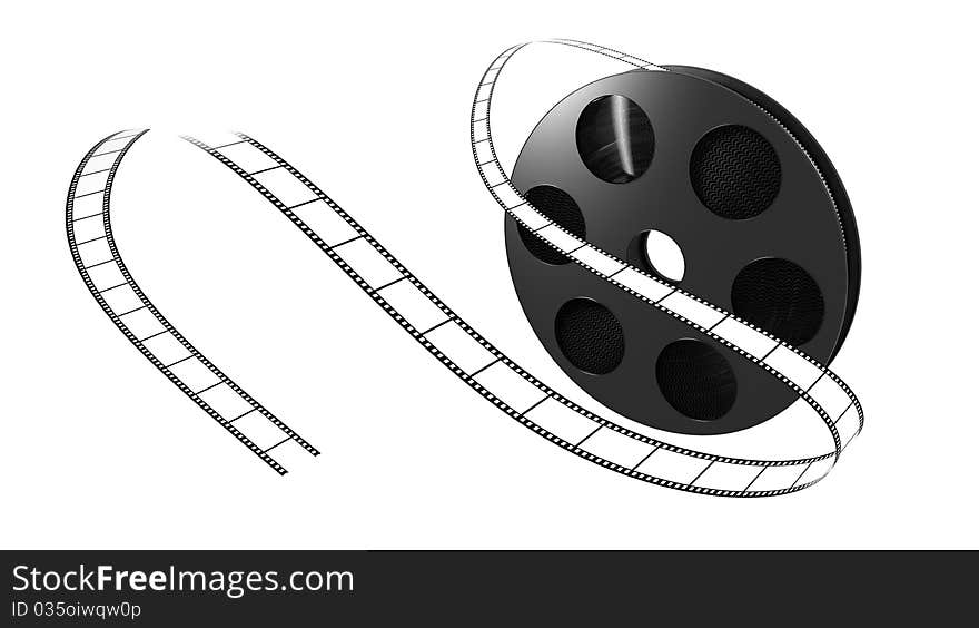 Illustration of a film roll opened isolated