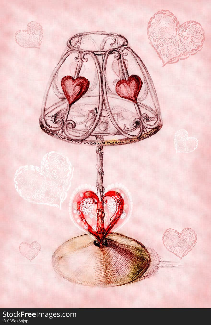 Candlestick with burnt candle on a candlestick hearts.
Pencil drawing. Candlestick with burnt candle on a candlestick hearts.
Pencil drawing.