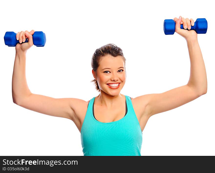 Pretty Woman With Dumbbells